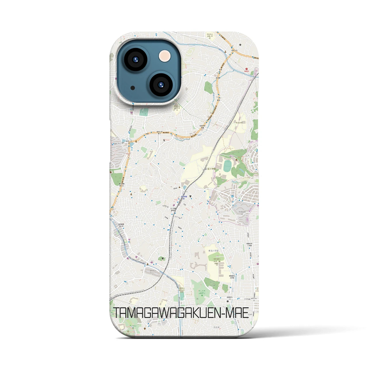 【玉川学園前(東京都)】地図柄iPhoneケース(バックカバータイプ)