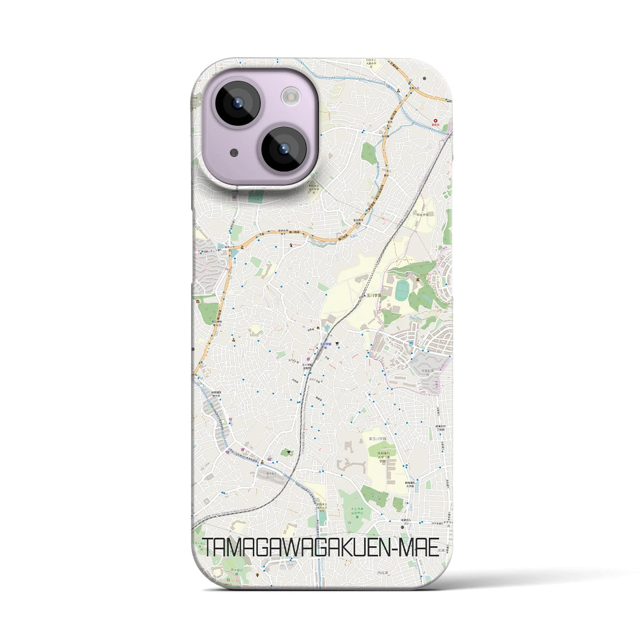 【玉川学園前(東京都)】地図柄iPhoneケース(バックカバータイプ)