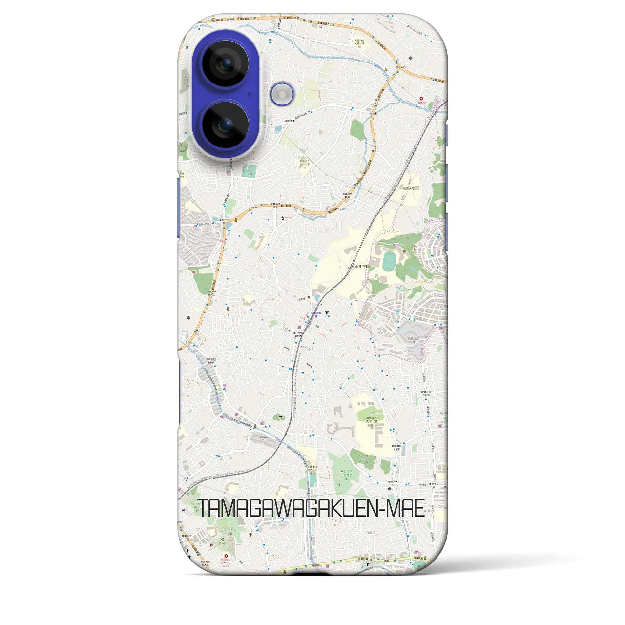 【玉川学園前(東京都)】地図柄iPhoneケース(バックカバータイプ)ナチュラル・iPhone 16 Pro Max 用
