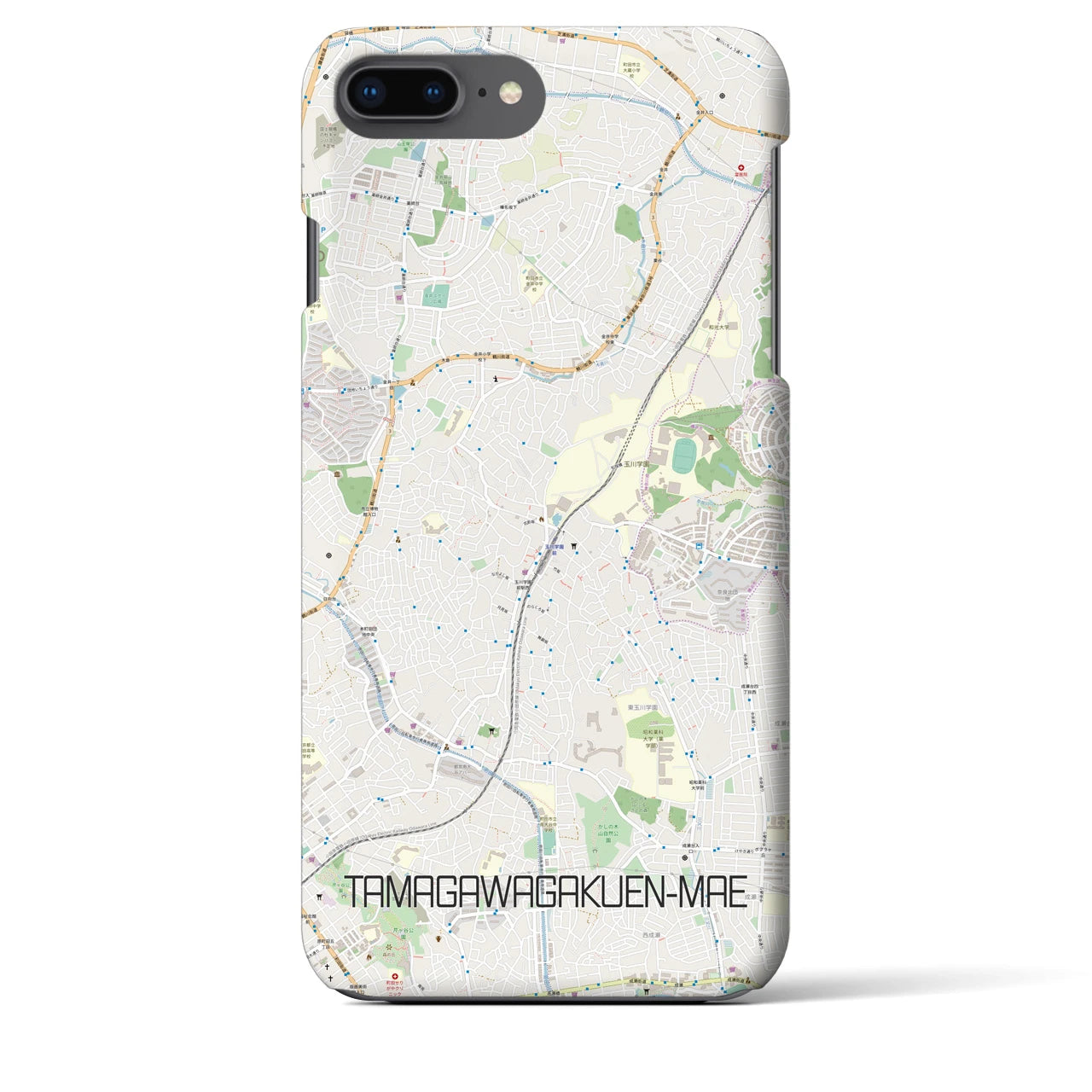 【玉川学園前(東京都)】地図柄iPhoneケース(バックカバータイプ)