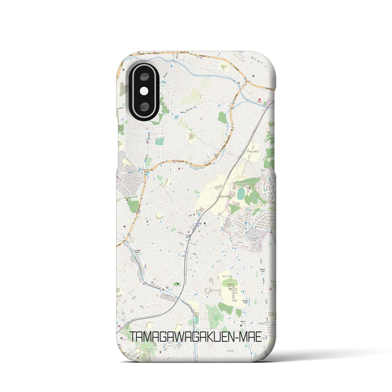 【玉川学園前(東京都)】地図柄iPhoneケース(バックカバータイプ)