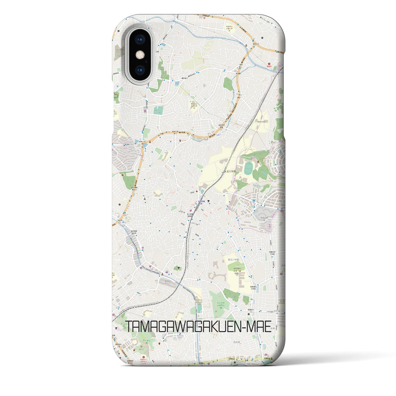 【玉川学園前(東京都)】地図柄iPhoneケース(バックカバータイプ)