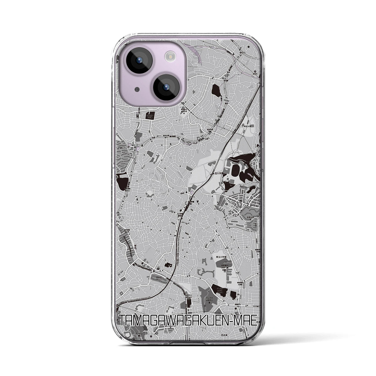 【玉川学園前(東京都)】地図柄iPhoneケース(クリアタイプ)