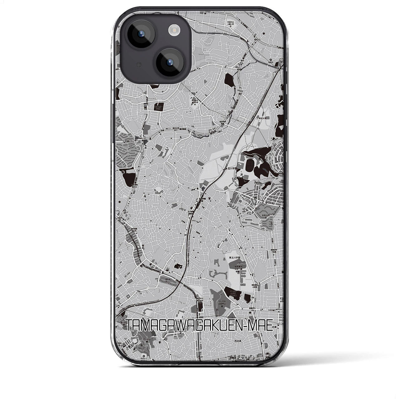 【玉川学園前(東京都)】地図柄iPhoneケース(クリアタイプ)