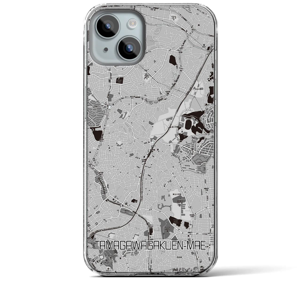 【玉川学園前(東京都)】地図柄iPhoneケース(クリアタイプ)