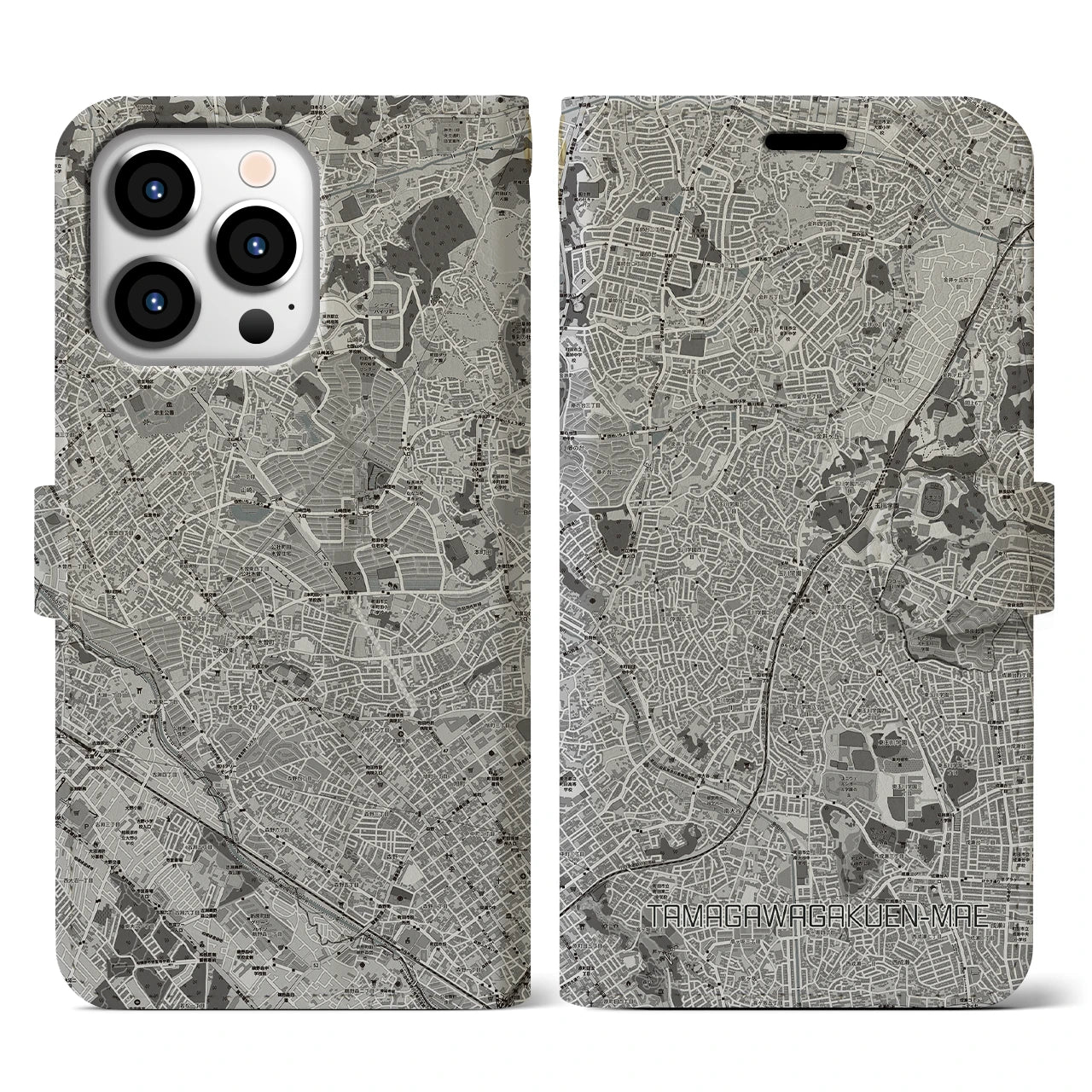 【玉川学園前(東京都)】地図柄iPhoneケース(手帳タイプ)