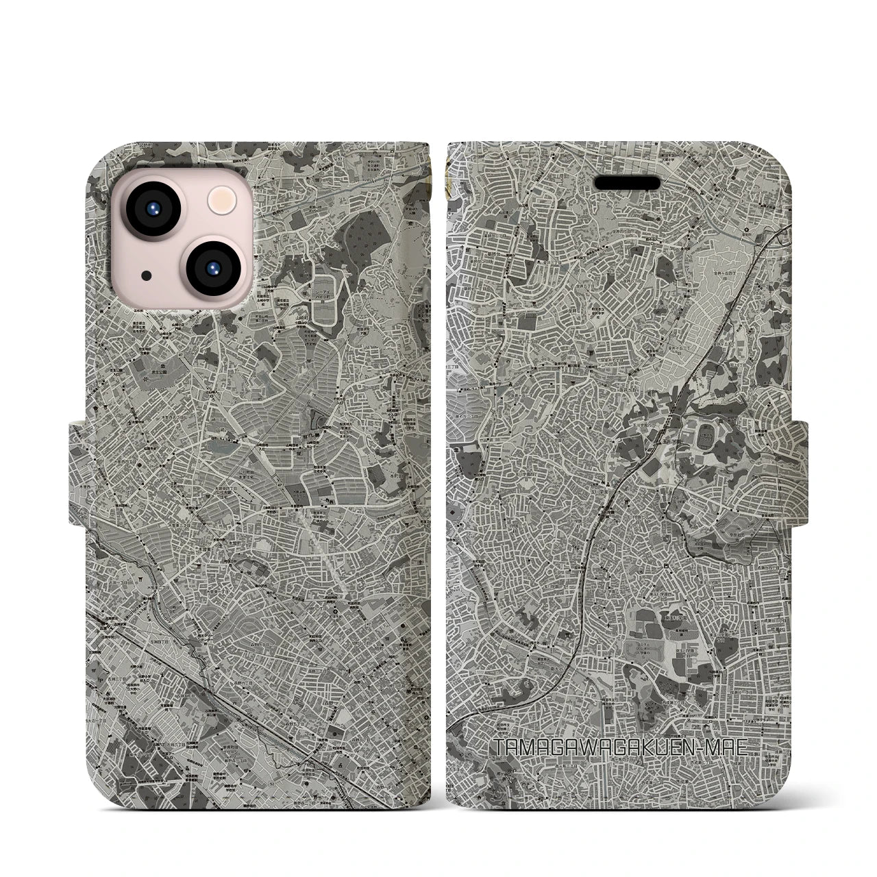 【玉川学園前(東京都)】地図柄iPhoneケース(手帳タイプ)