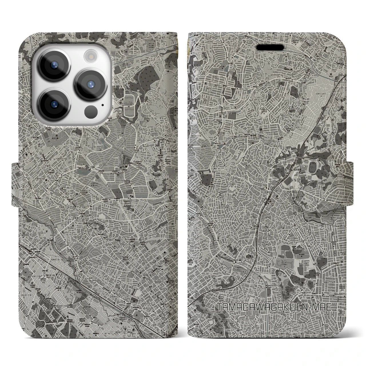 【玉川学園前(東京都)】地図柄iPhoneケース(手帳タイプ)