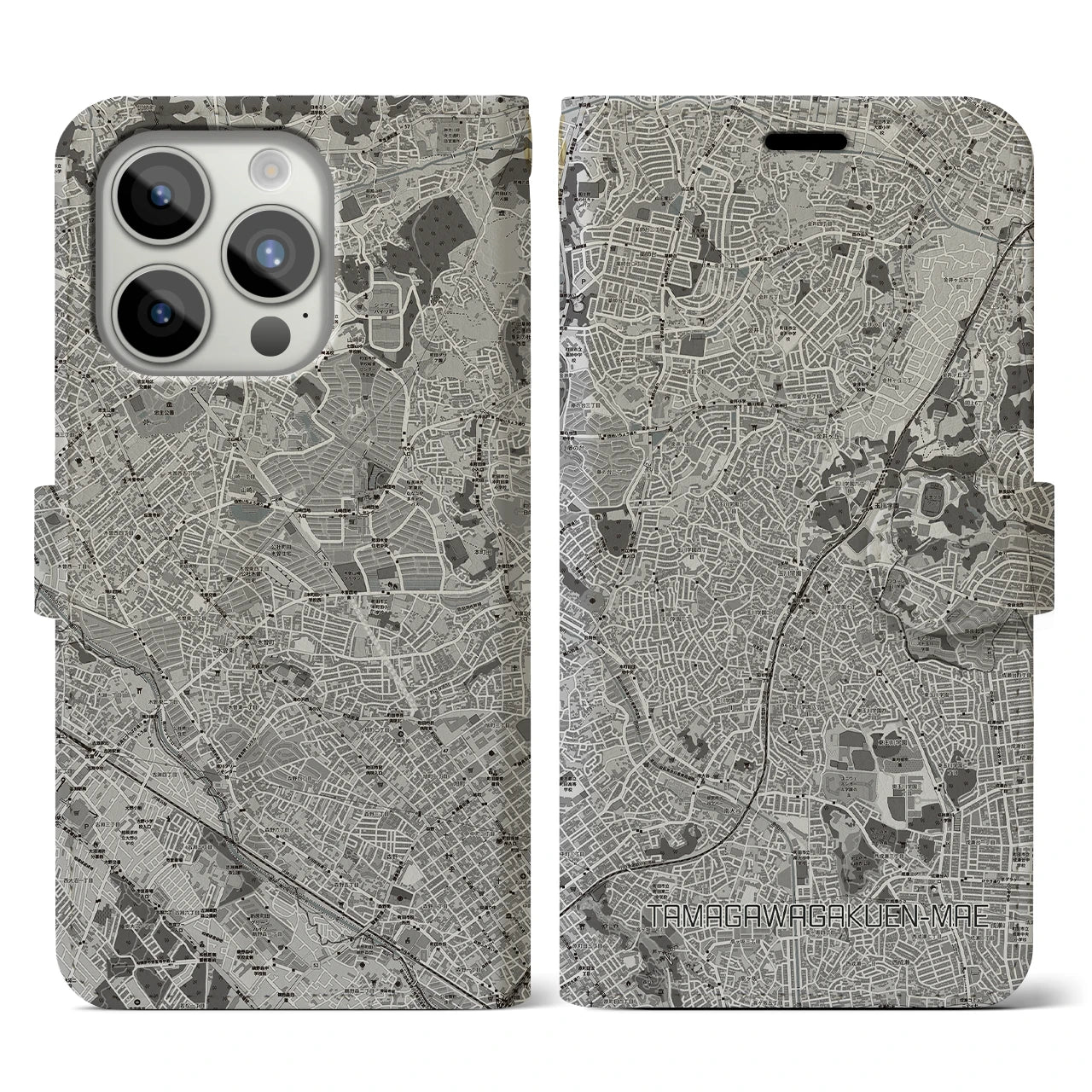 【玉川学園前(東京都)】地図柄iPhoneケース(手帳タイプ)