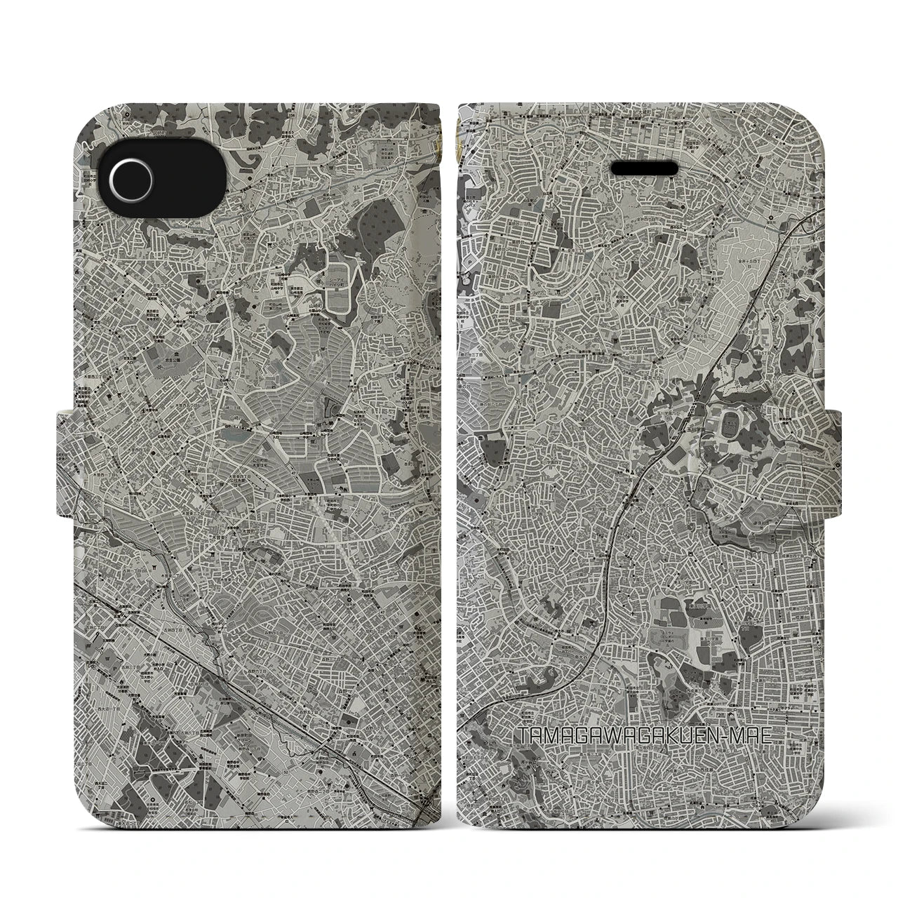 【玉川学園前(東京都)】地図柄iPhoneケース(手帳タイプ)