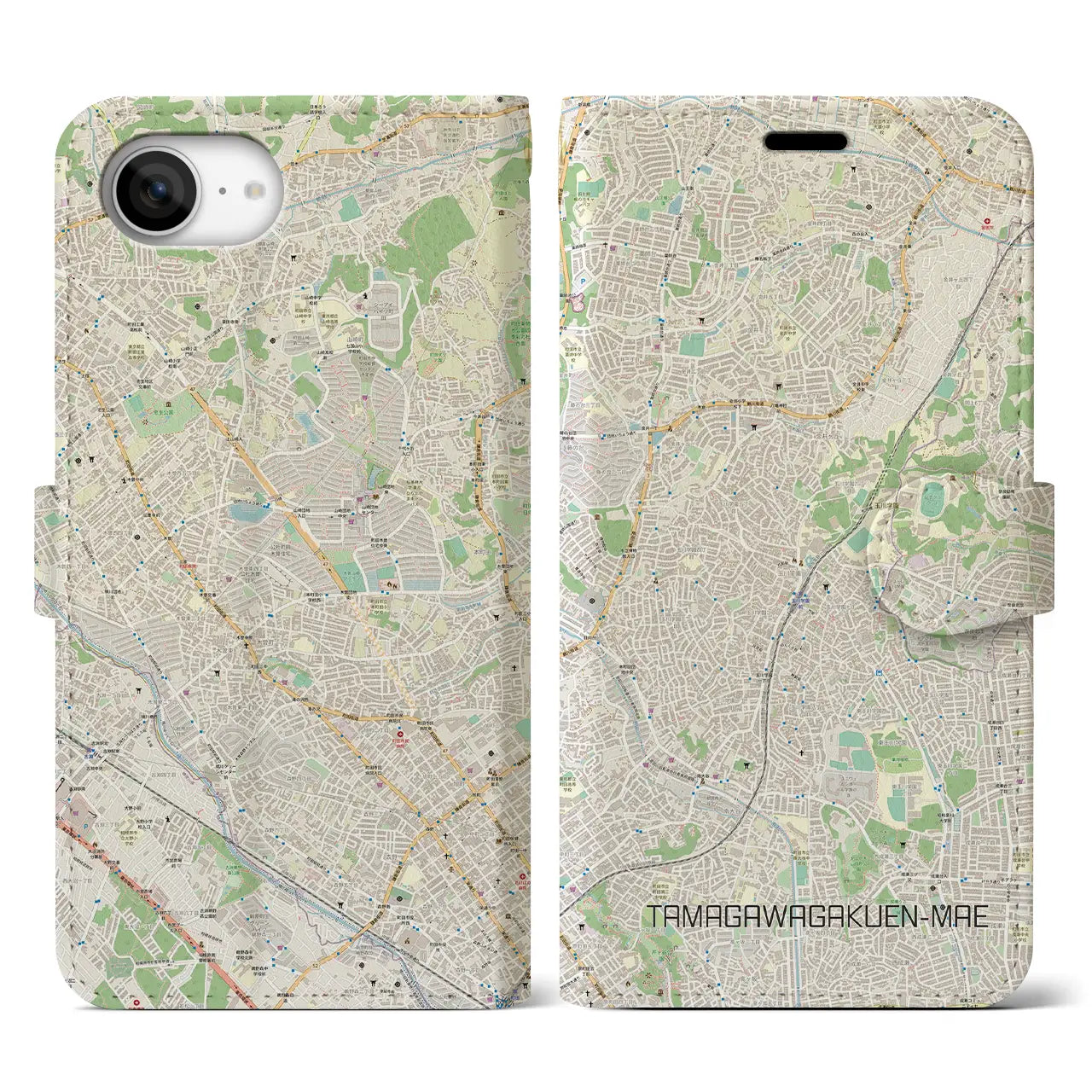 【玉川学園前(東京都)】地図柄iPhoneケース(手帳タイプ)