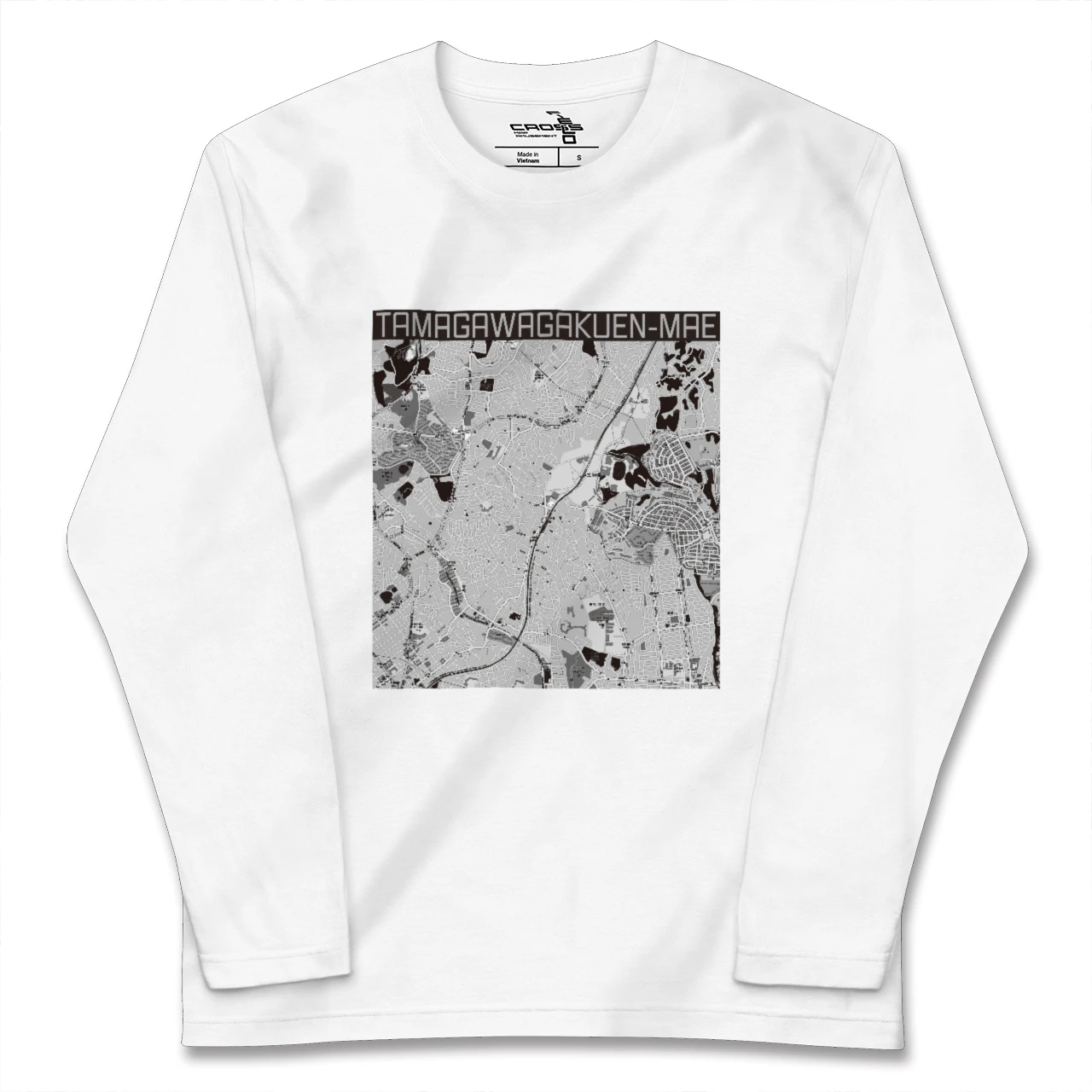 【玉川学園前(東京都)】地図柄ロングスリーブTシャツ