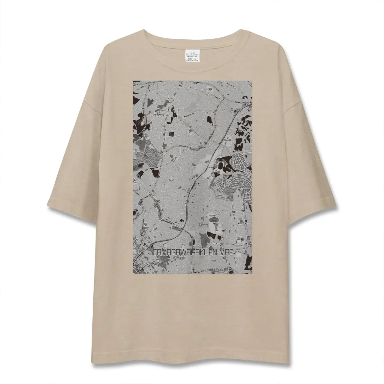 【玉川学園前(東京都)】地図柄ビッグシルエットTシャツ