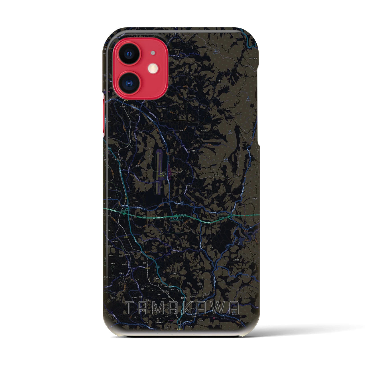 【玉川(福島県)】地図柄iPhoneケース(バックカバータイプ)