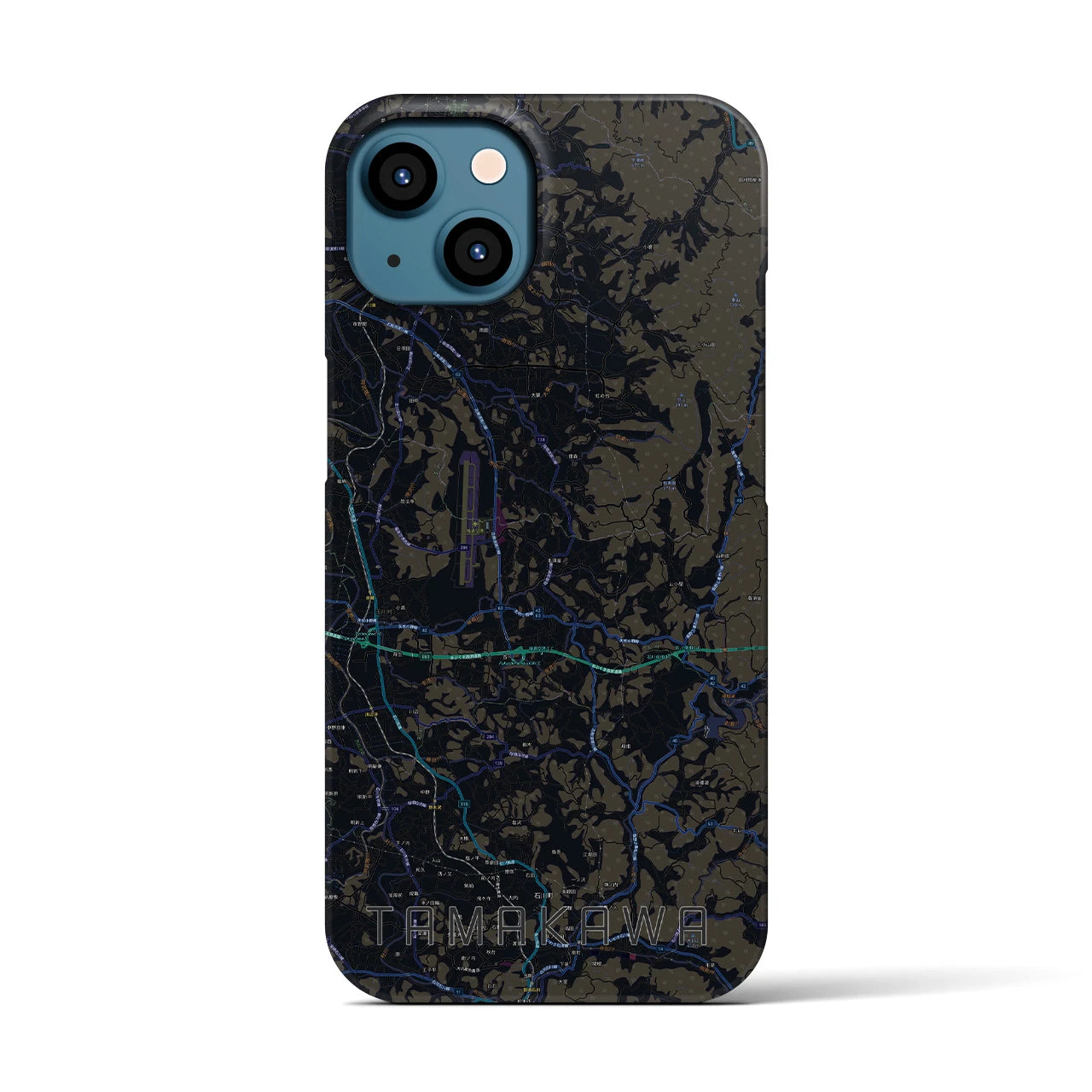 【玉川(福島県)】地図柄iPhoneケース(バックカバータイプ)