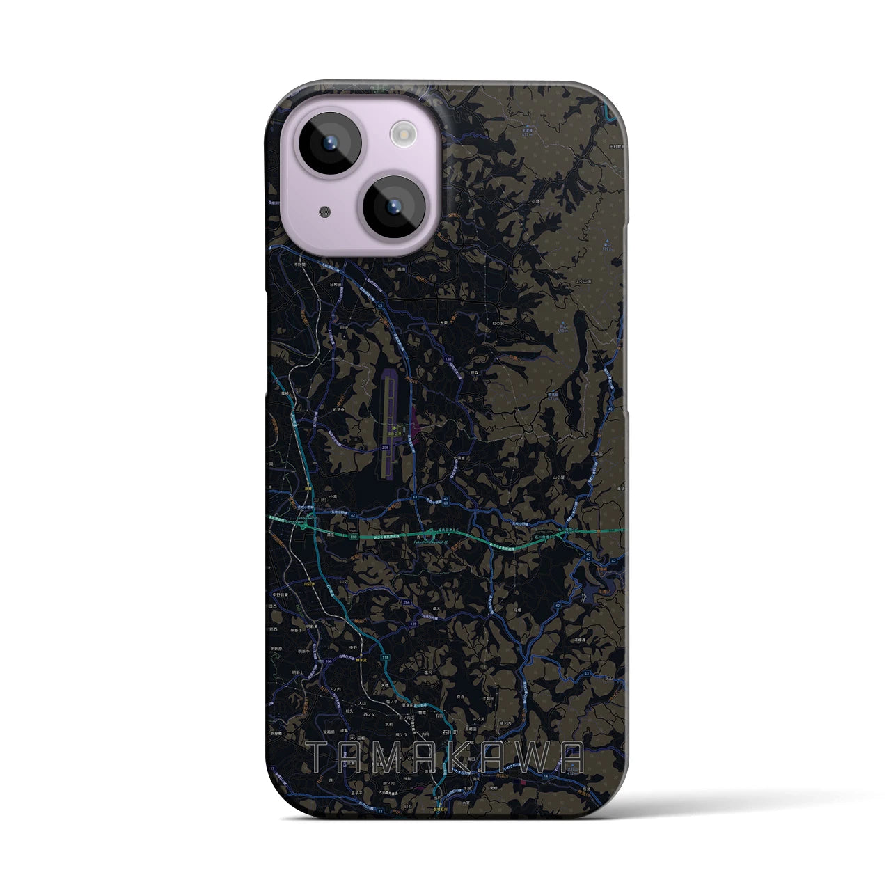 【玉川(福島県)】地図柄iPhoneケース(バックカバータイプ)