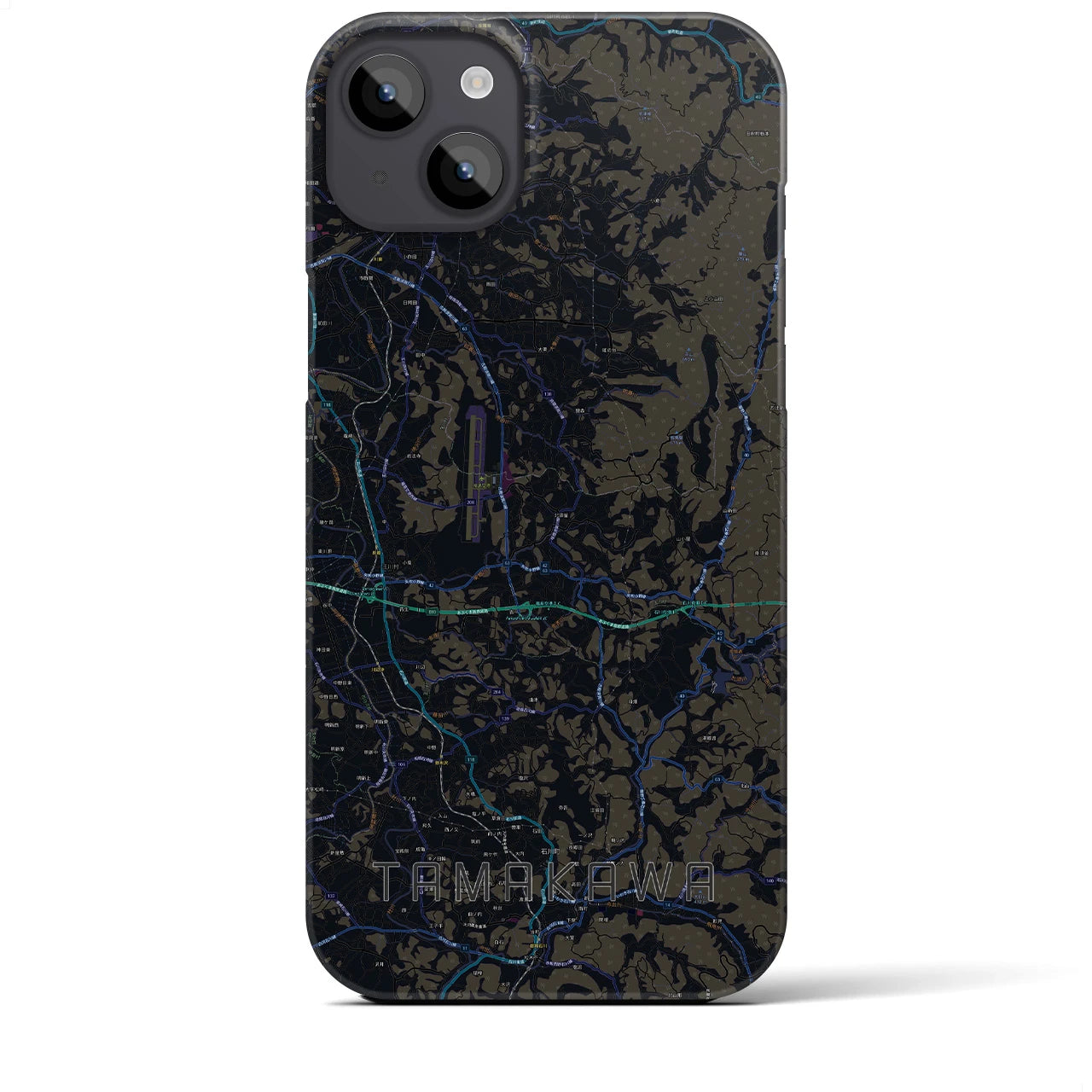 【玉川(福島県)】地図柄iPhoneケース(バックカバータイプ)