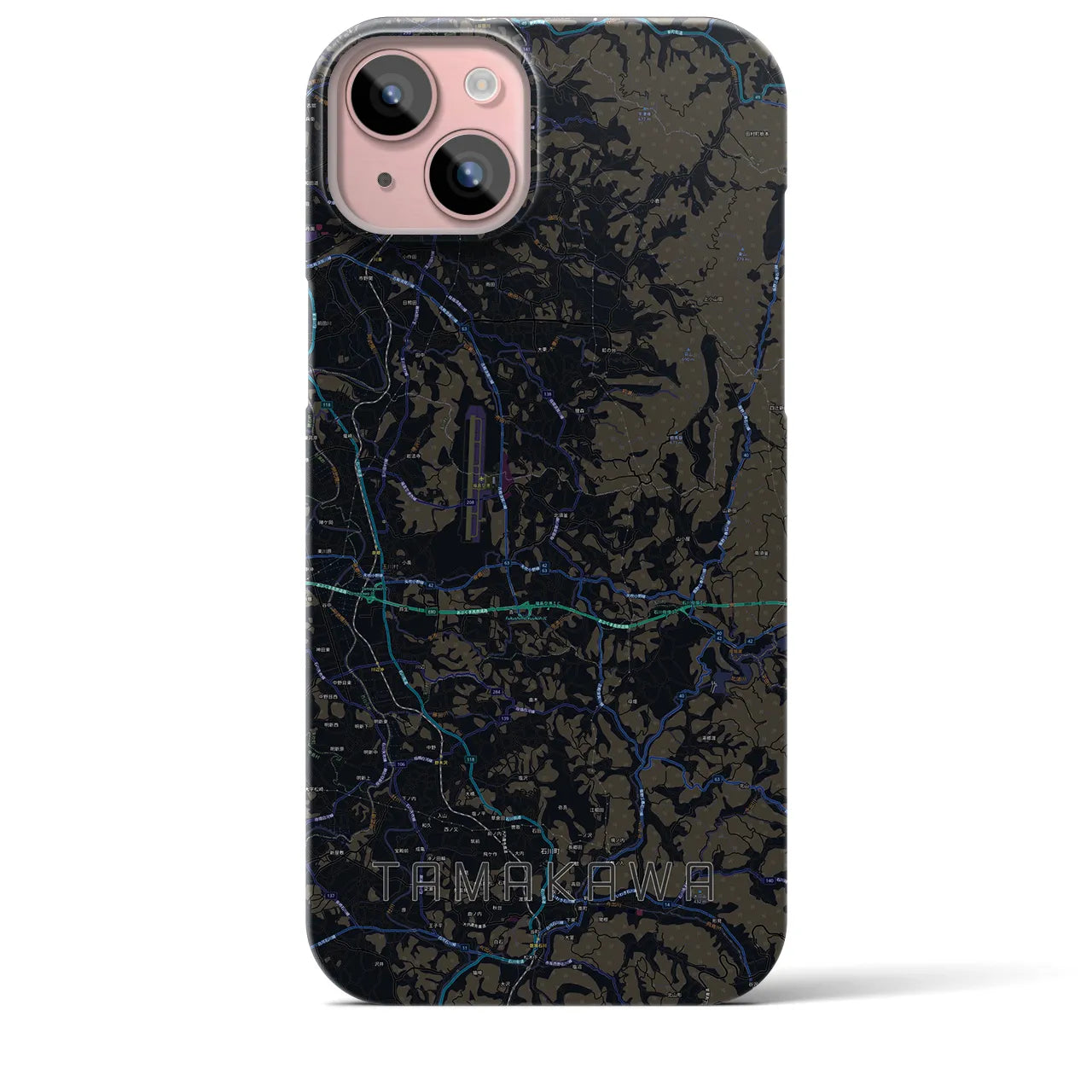 【玉川(福島県)】地図柄iPhoneケース(バックカバータイプ)