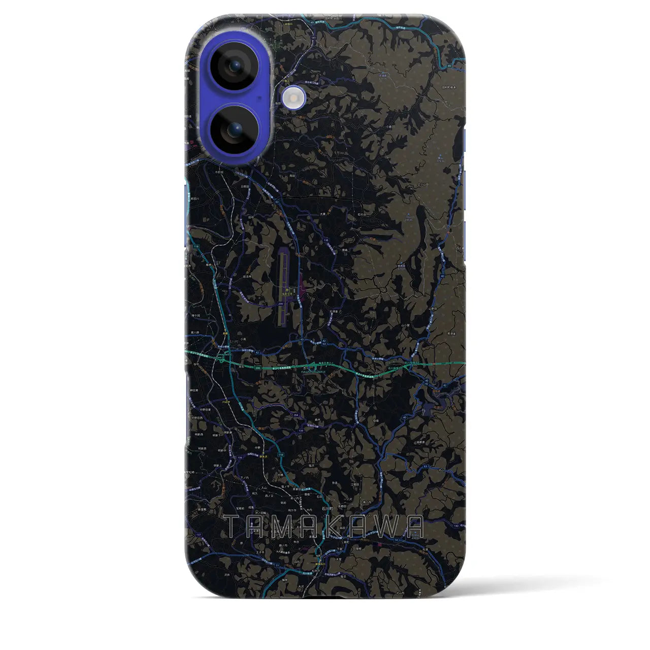 【玉川(福島県)】地図柄iPhoneケース(バックカバータイプ)