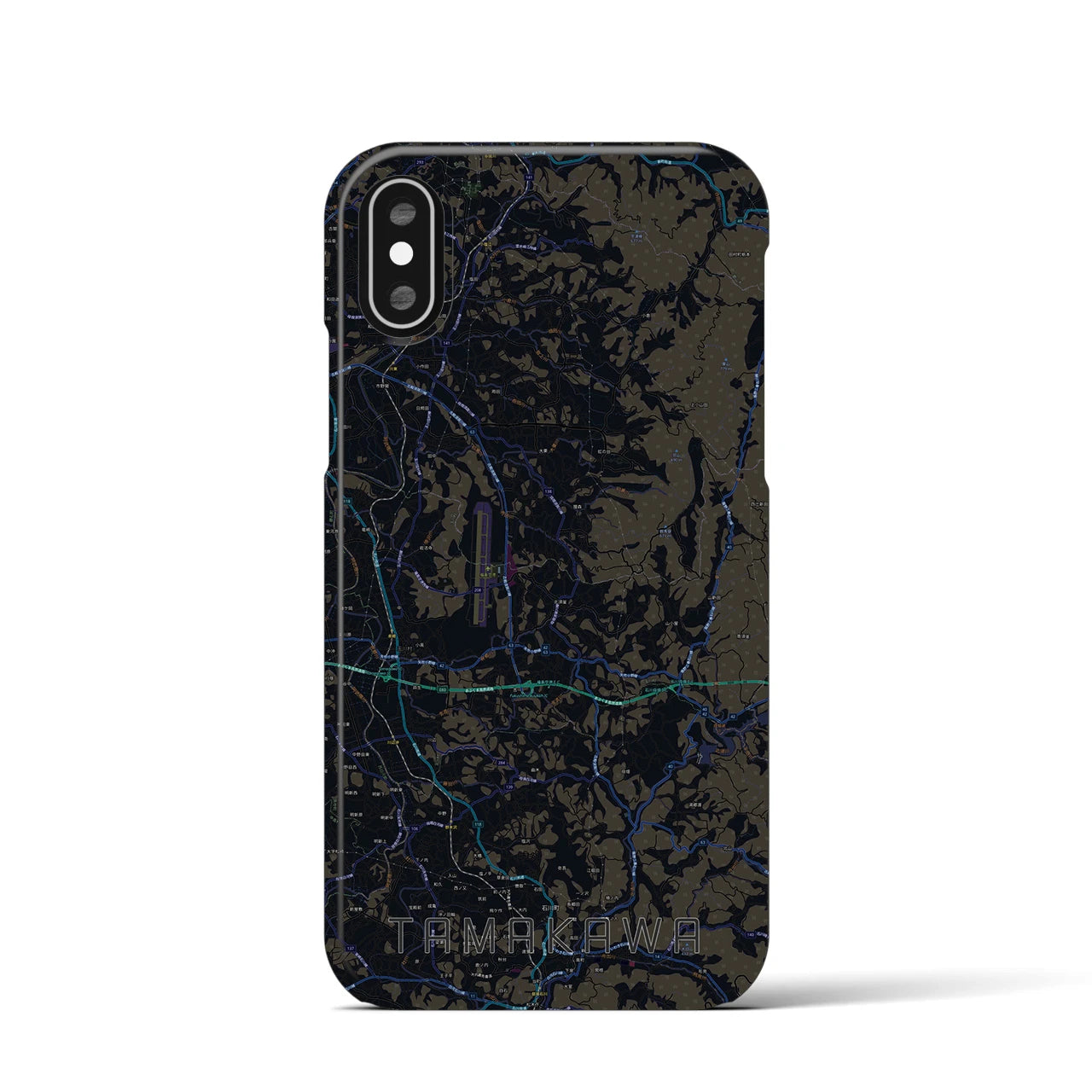 【玉川(福島県)】地図柄iPhoneケース(バックカバータイプ)