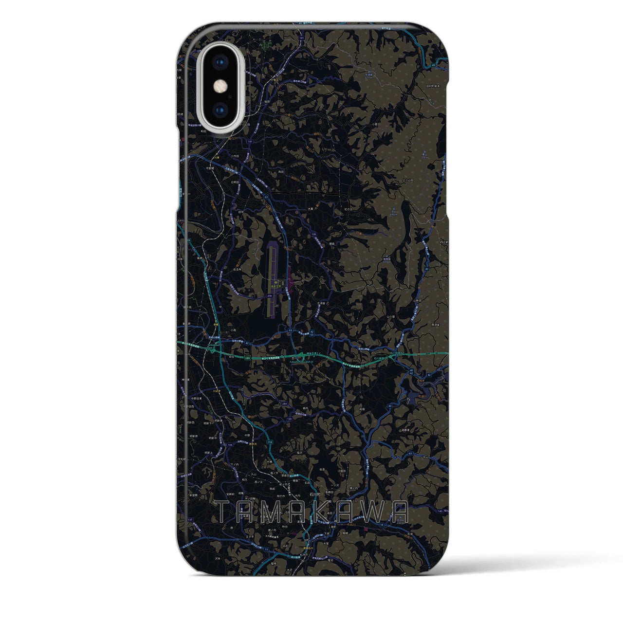 【玉川(福島県)】地図柄iPhoneケース(バックカバータイプ)