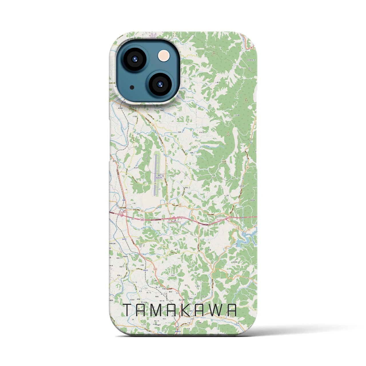 【玉川(福島県)】地図柄iPhoneケース(バックカバータイプ)