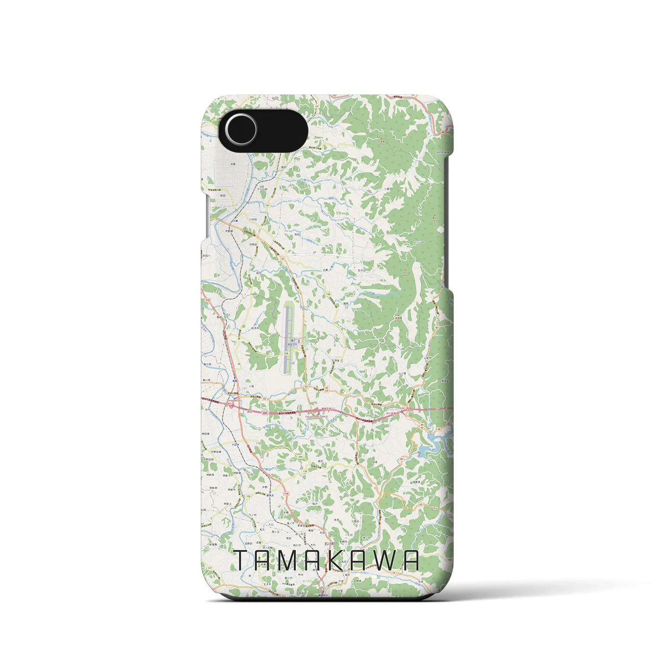 【玉川(福島県)】地図柄iPhoneケース(バックカバータイプ)
