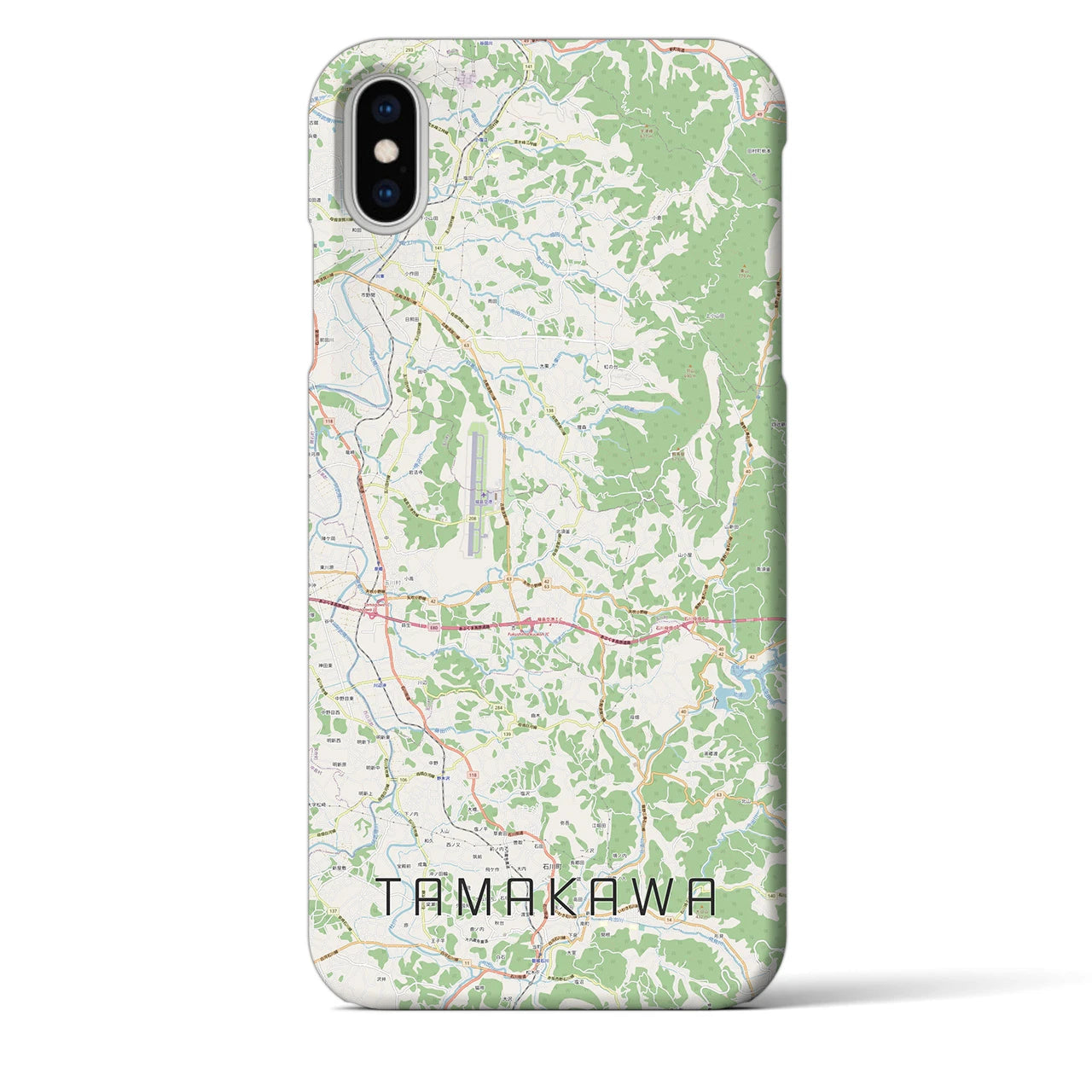 【玉川(福島県)】地図柄iPhoneケース(バックカバータイプ)