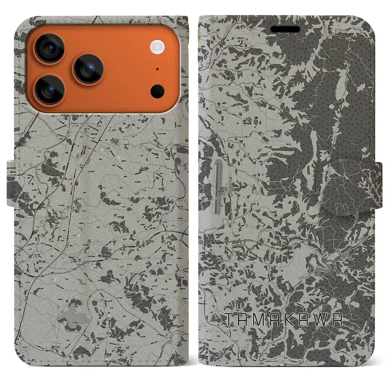 【玉川(福島県)】地図柄iPhoneケース(手帳タイプ)