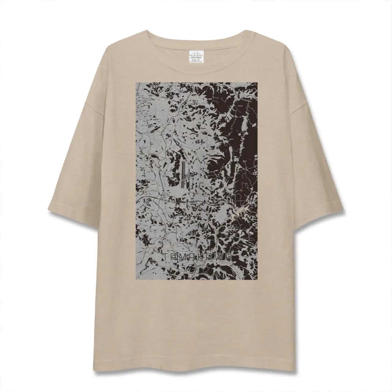 【玉川(福島県)】地図柄ビッグシルエットTシャツ