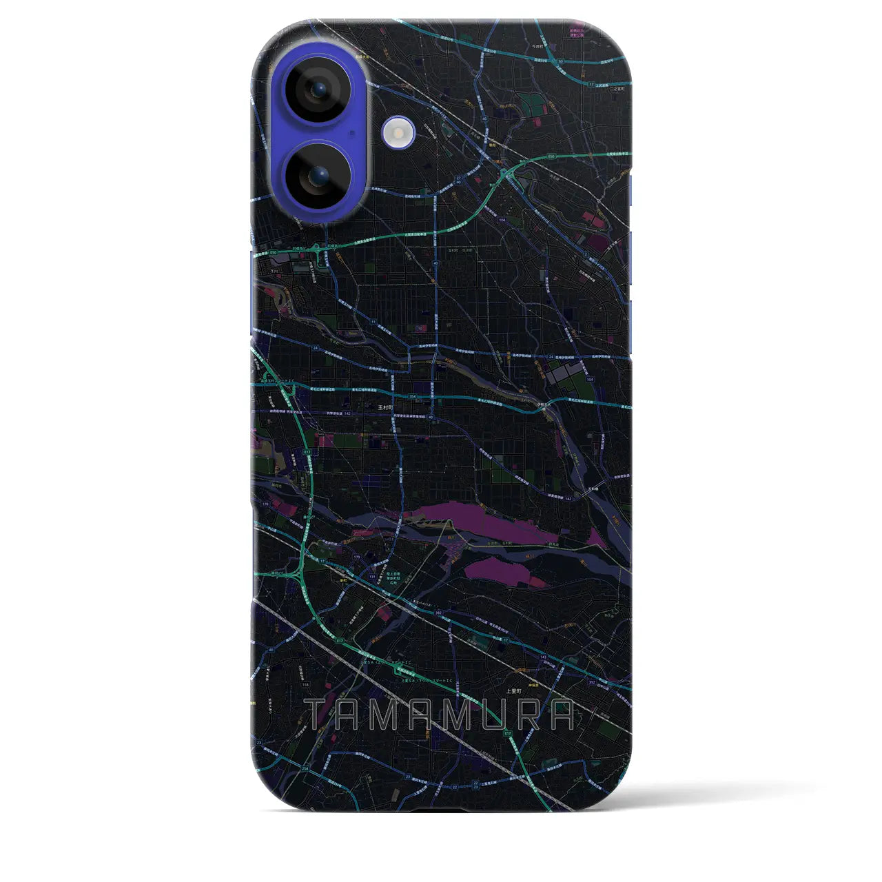 【玉村(群馬県)】地図柄iPhoneケース(バックカバータイプ)