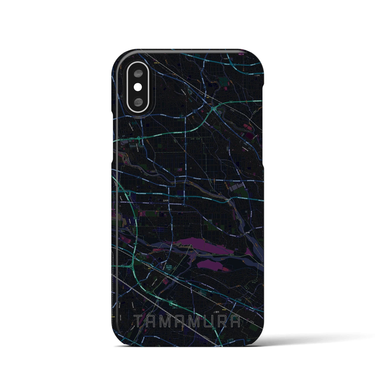 【玉村(群馬県)】地図柄iPhoneケース(バックカバータイプ)