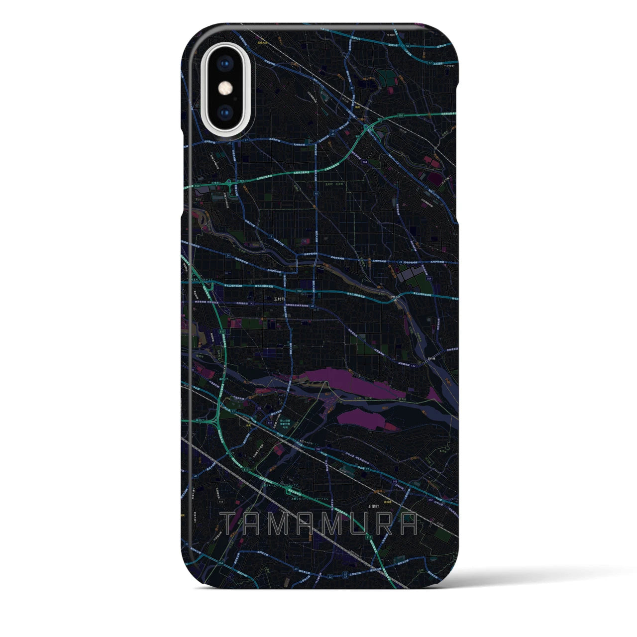 【玉村(群馬県)】地図柄iPhoneケース(バックカバータイプ)