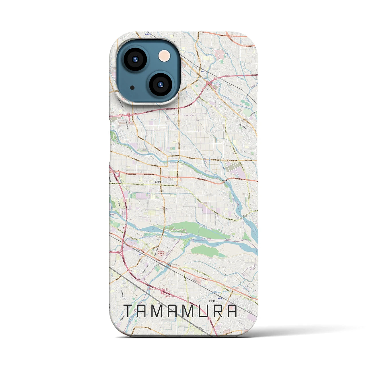 【玉村(群馬県)】地図柄iPhoneケース(バックカバータイプ)