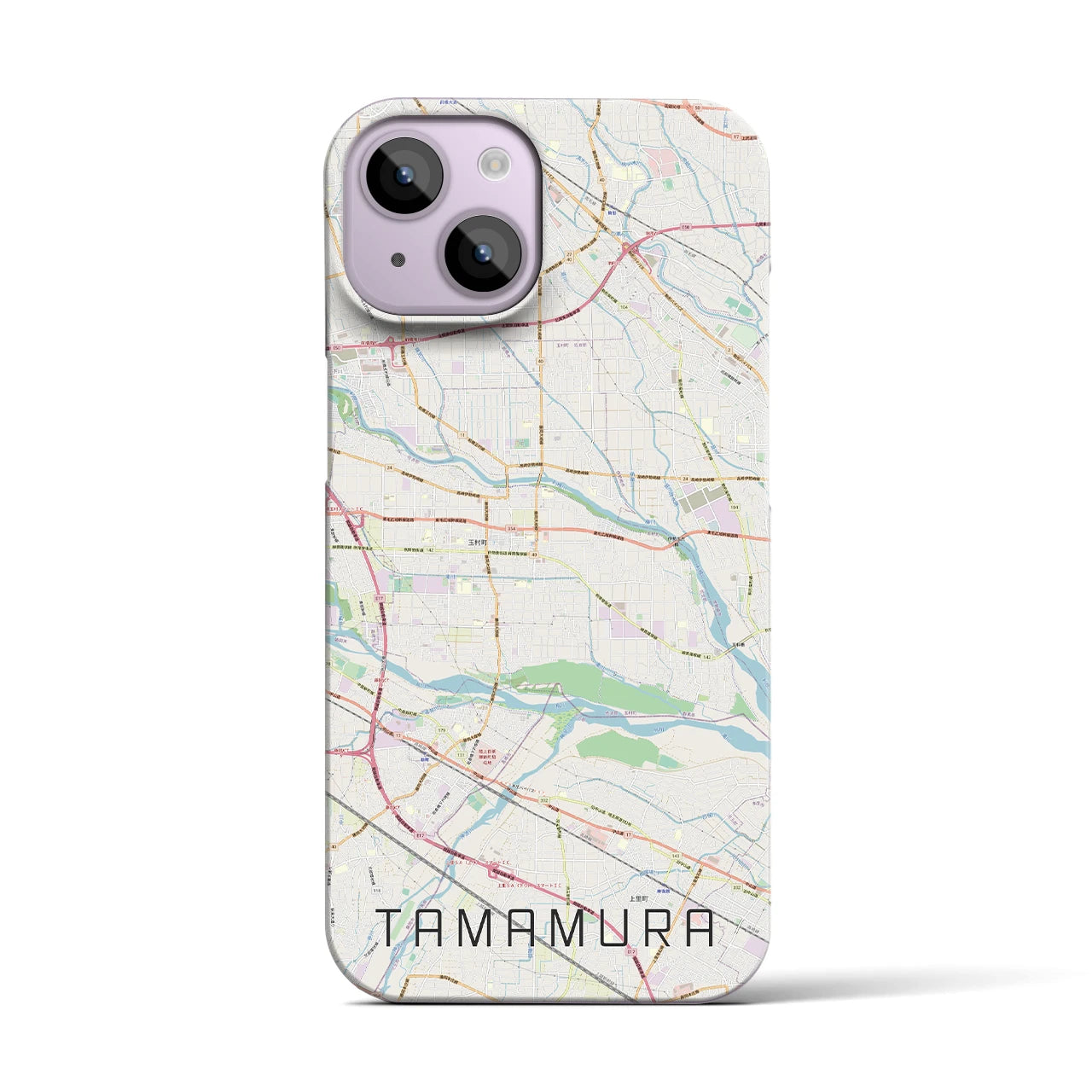 【玉村(群馬県)】地図柄iPhoneケース(バックカバータイプ)