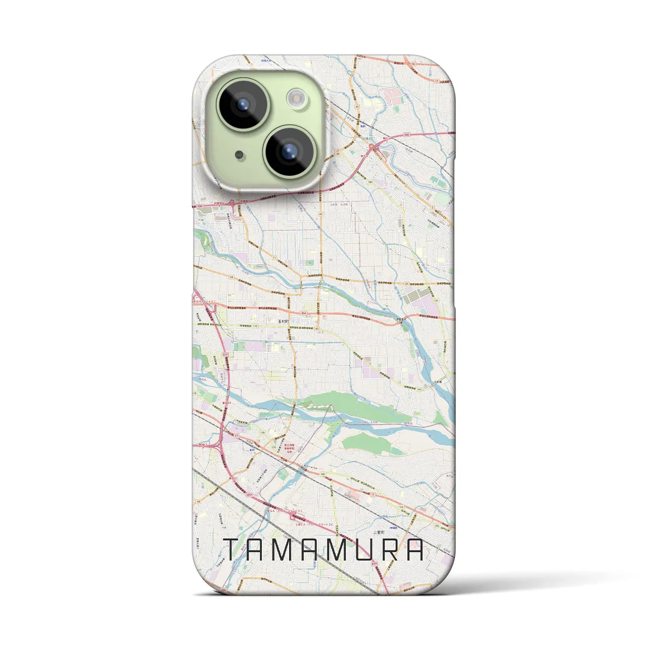 【玉村(群馬県)】地図柄iPhoneケース(バックカバータイプ)
