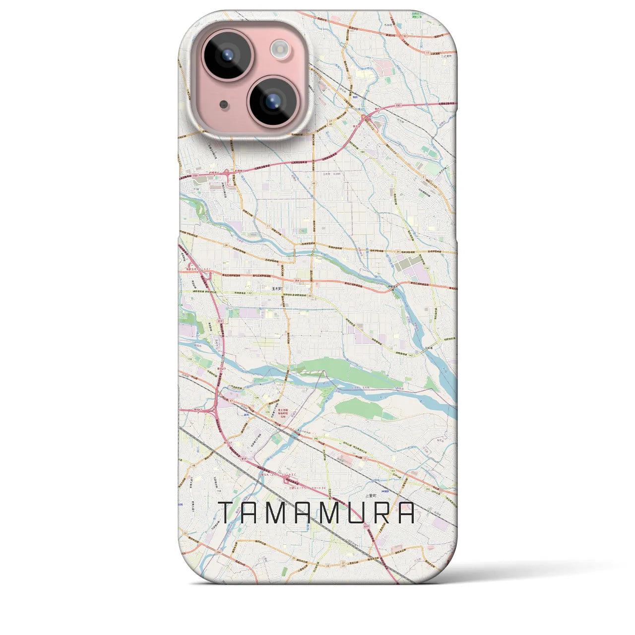 【玉村(群馬県)】地図柄iPhoneケース(バックカバータイプ)