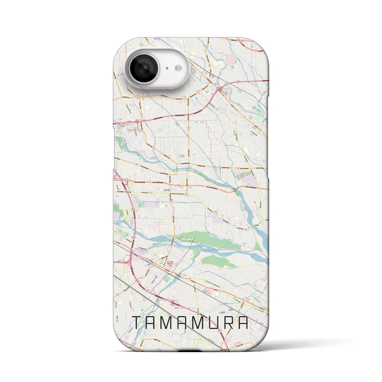 【玉村(群馬県)】地図柄iPhoneケース(バックカバータイプ)