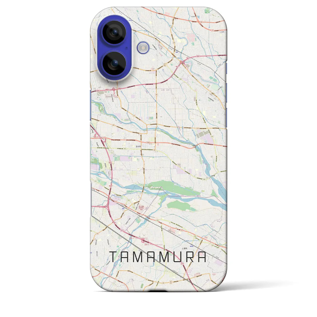 【玉村(群馬県)】地図柄iPhoneケース(バックカバータイプ)ナチュラル・iPhone 16 Pro Max 用