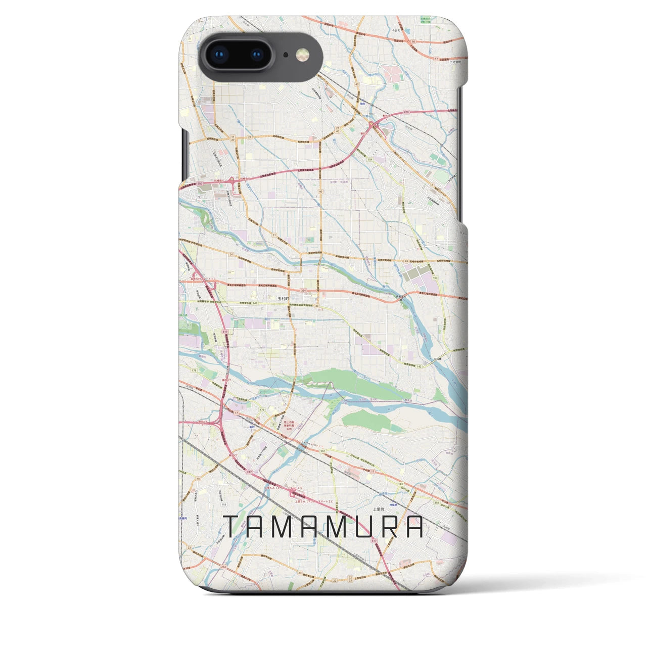 【玉村(群馬県)】地図柄iPhoneケース(バックカバータイプ)
