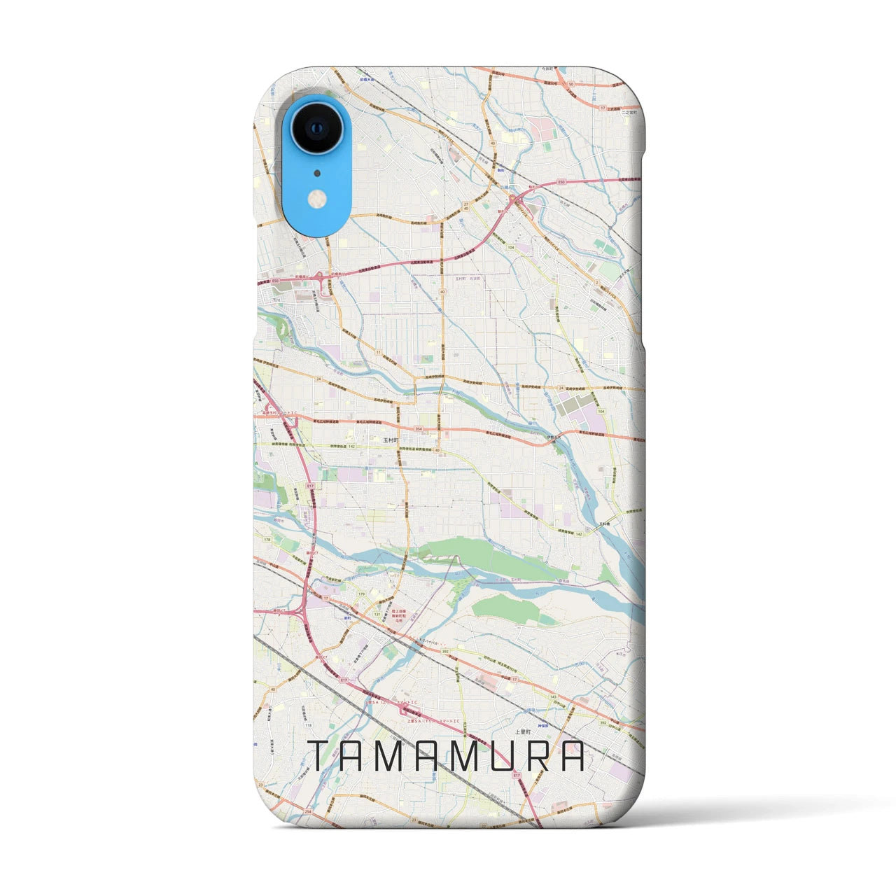【玉村(群馬県)】地図柄iPhoneケース(バックカバータイプ)