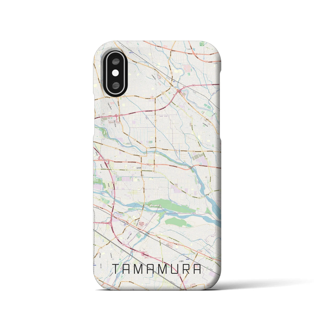 【玉村(群馬県)】地図柄iPhoneケース(バックカバータイプ)