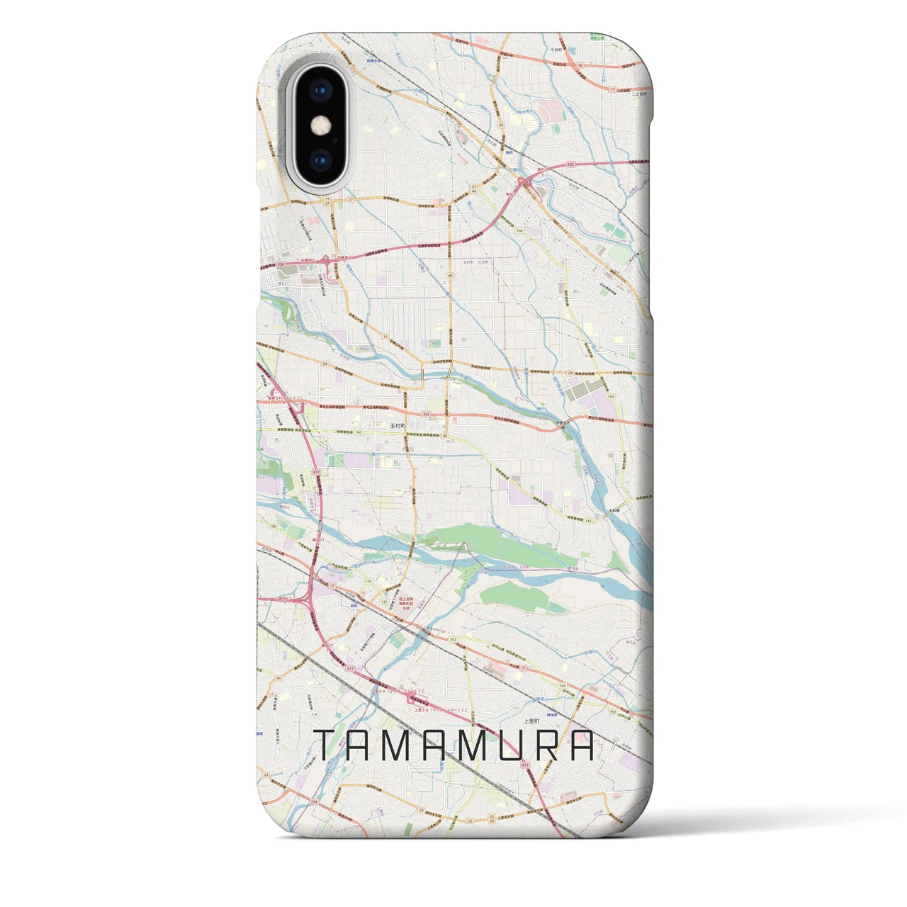 【玉村(群馬県)】地図柄iPhoneケース(バックカバータイプ)