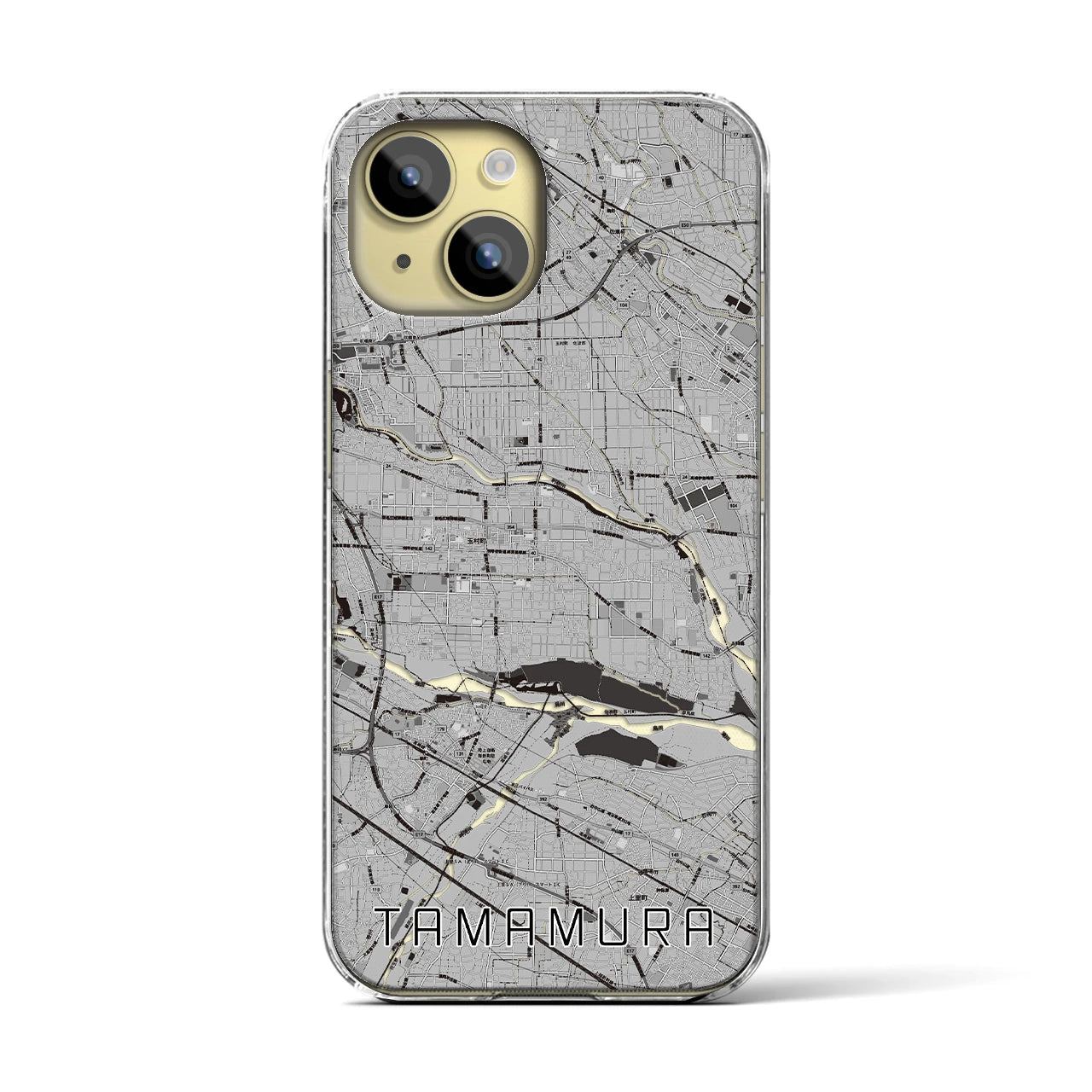 【玉村(群馬県)】地図柄iPhoneケース(クリアタイプ)