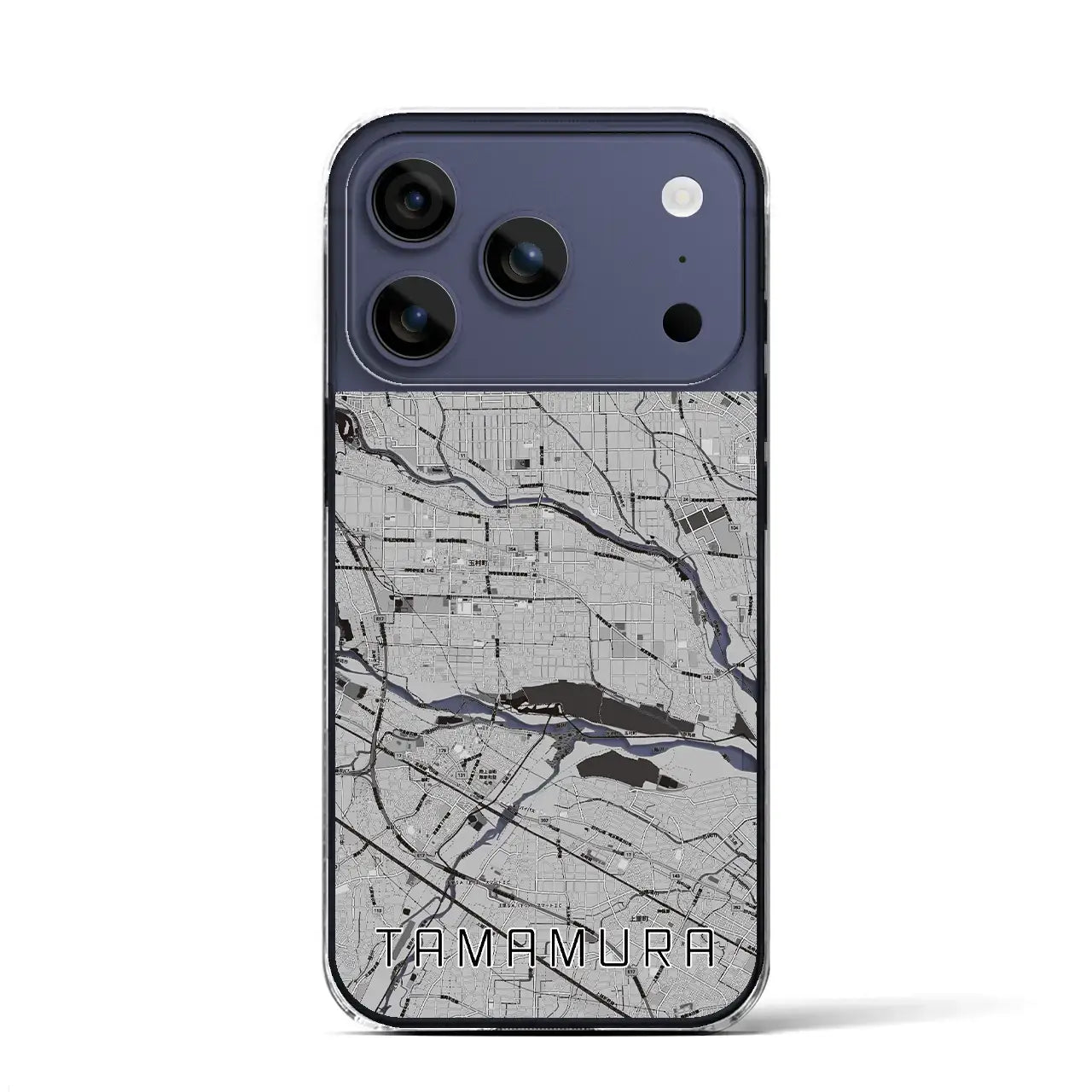 【玉村(群馬県)】地図柄iPhoneケース(クリアタイプ)モノトーン・iPhone 17 Pro Max 用