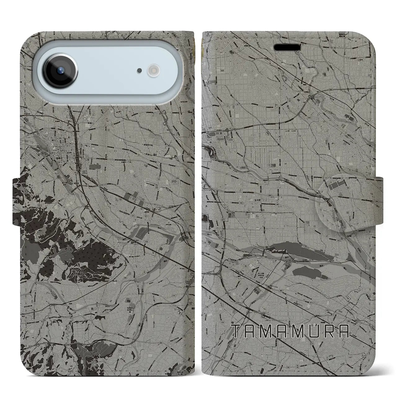 【玉村(群馬県)】地図柄iPhoneケース(手帳タイプ)