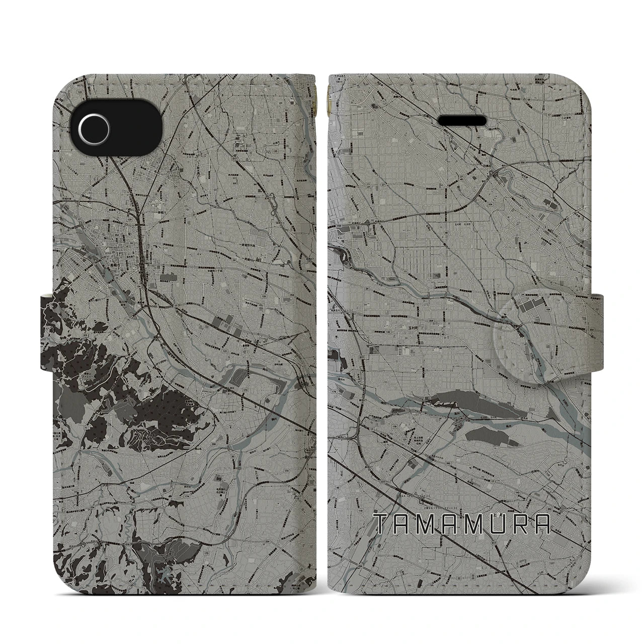 【玉村(群馬県)】地図柄iPhoneケース(手帳タイプ)