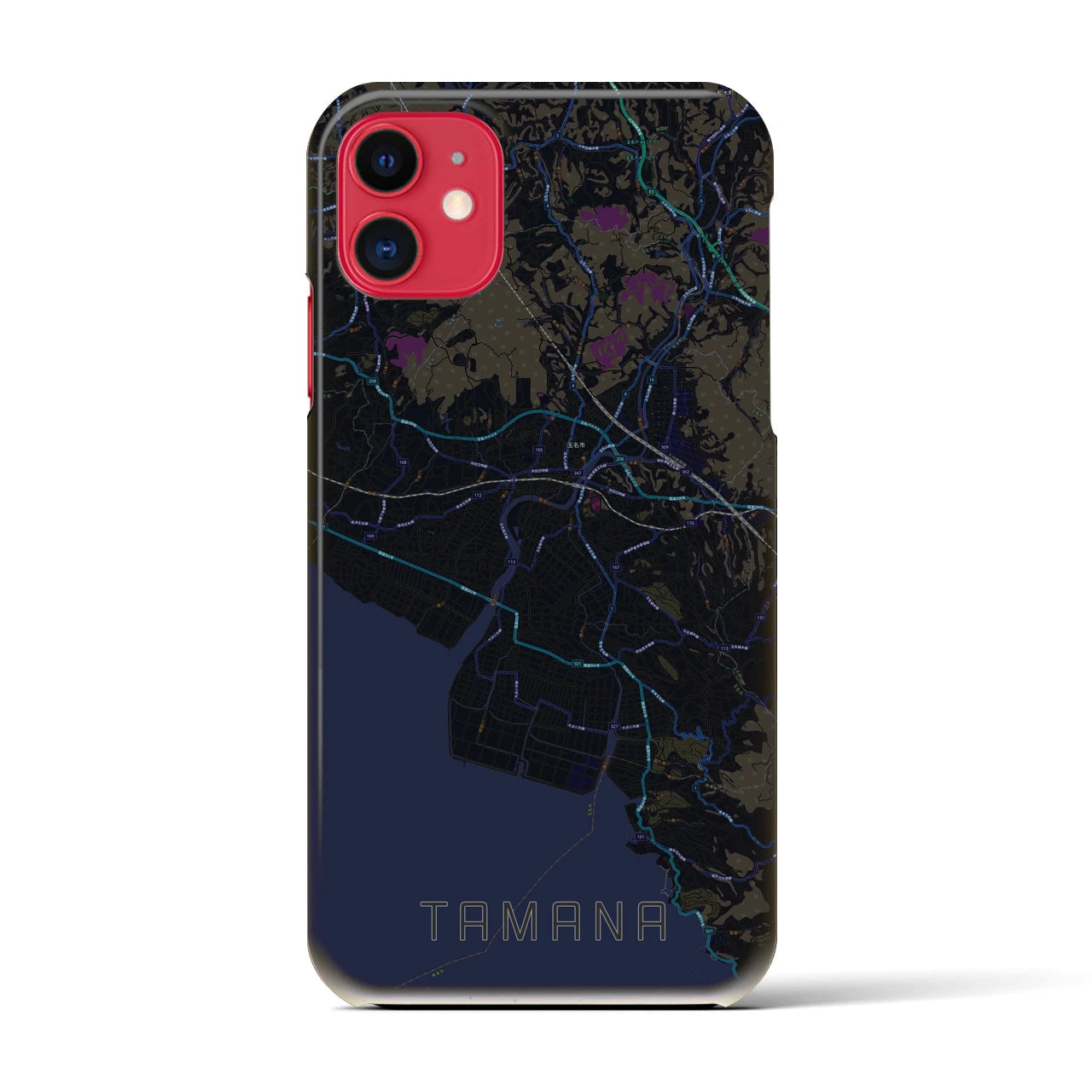 【玉名(熊本県)】地図柄iPhoneケース(バックカバータイプ)