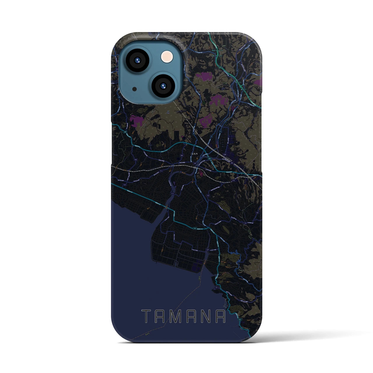 【玉名(熊本県)】地図柄iPhoneケース(バックカバータイプ)