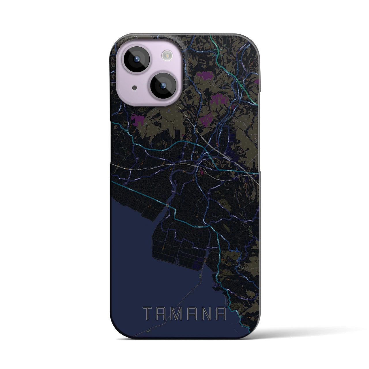 【玉名(熊本県)】地図柄iPhoneケース(バックカバータイプ)